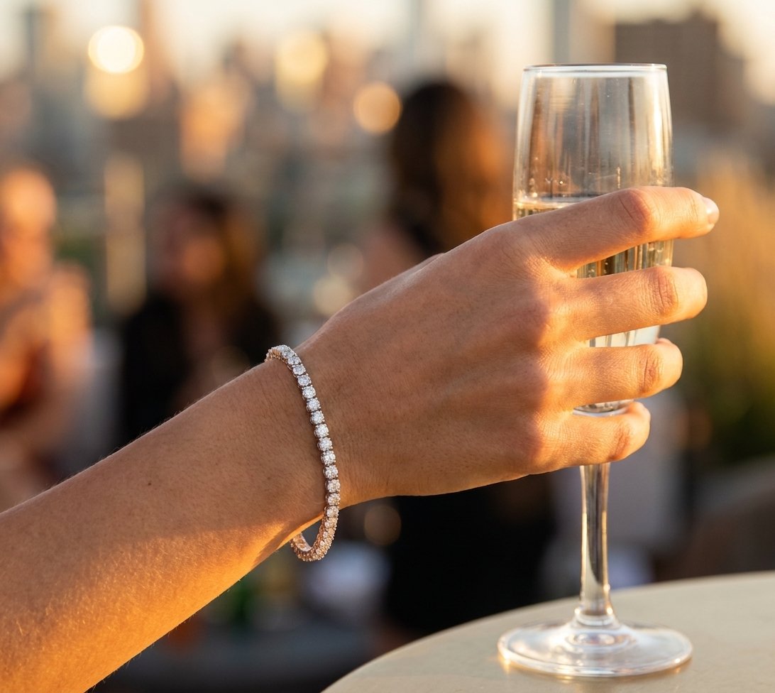 Diamond Bracelet in 14K White Gold - Lifestyle Model View by Kelly Christie