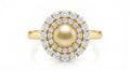 Pearl and Diamond Ring in 14K White Gold - Front View by Kelly Christie