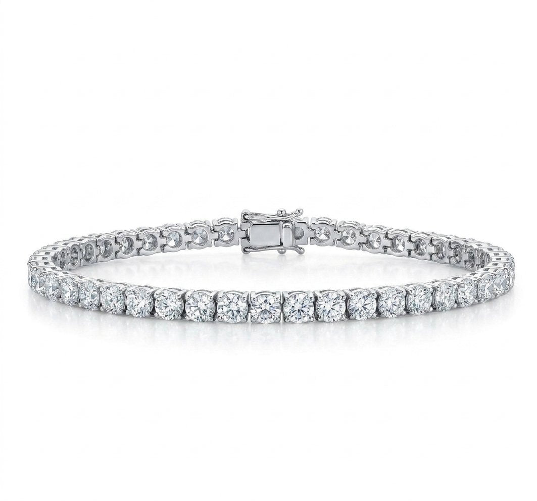 Diamond Tennis Bracelet in 18K White Gold - Front View by Kelly Christie