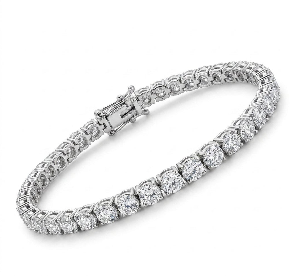 Diamond Tennis Bracelet in 18K White Gold - Three-Quarter View by Kelly Christie