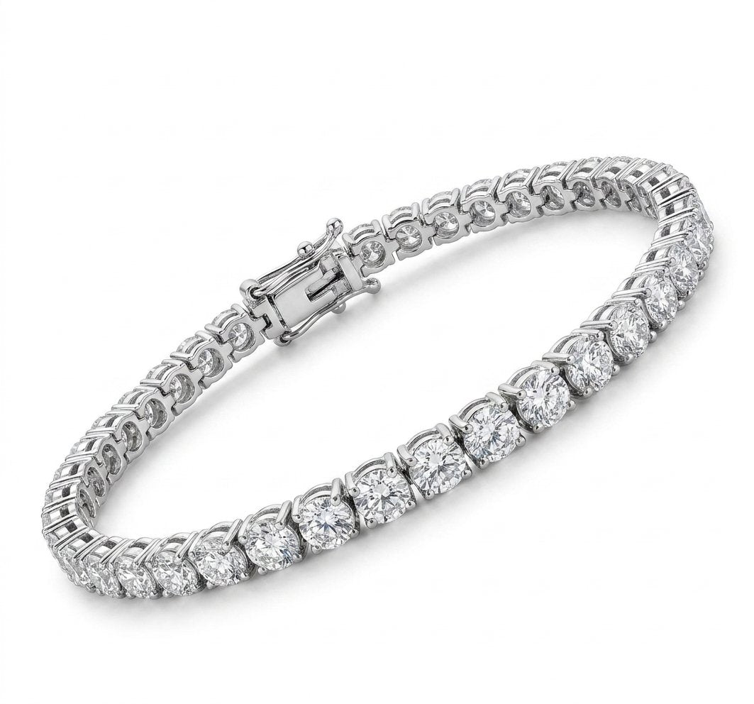 Diamond Tennis Bracelet in 18K White Gold - Three-Quarter View by Kelly Christie