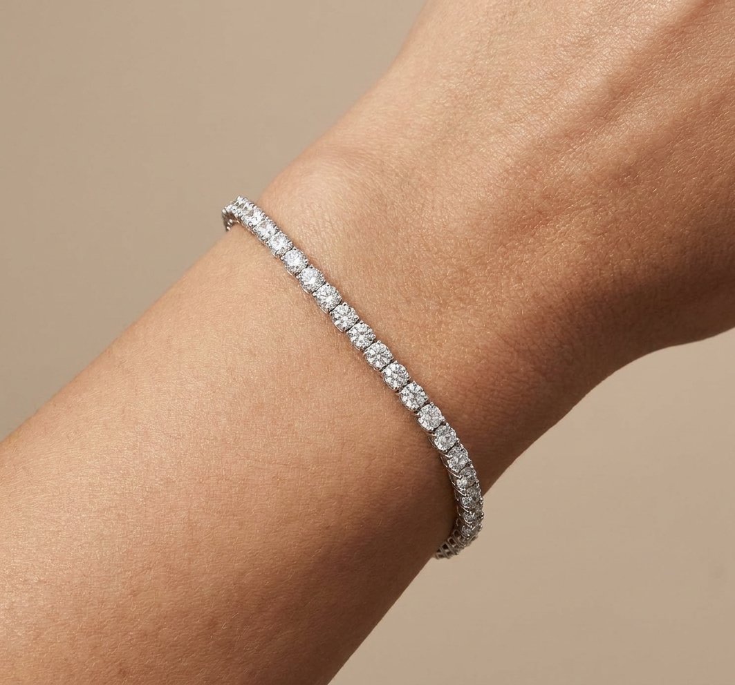 Diamond Tennis Bracelet in 18K White Gold - Studio Model View by Kelly Christie