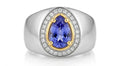 Tanzanite and Diamond Ring in Platinum - Front View by Kelly Christie