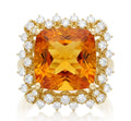 Citrine and Diamond Ring in 14K Yellow Gold - Front View by Kelly Christie