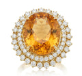 Citrine and Diamond Ring in 14K Yellow Gold - Front View by Kelly Christie