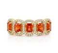 Orange Sapphire and Diamond Ring in 14K Yellow Gold - Front View by Kelly Christie