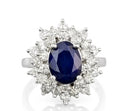 Sapphire and Diamond Ring in 14K White Gold - Front View by Kelly Christie
