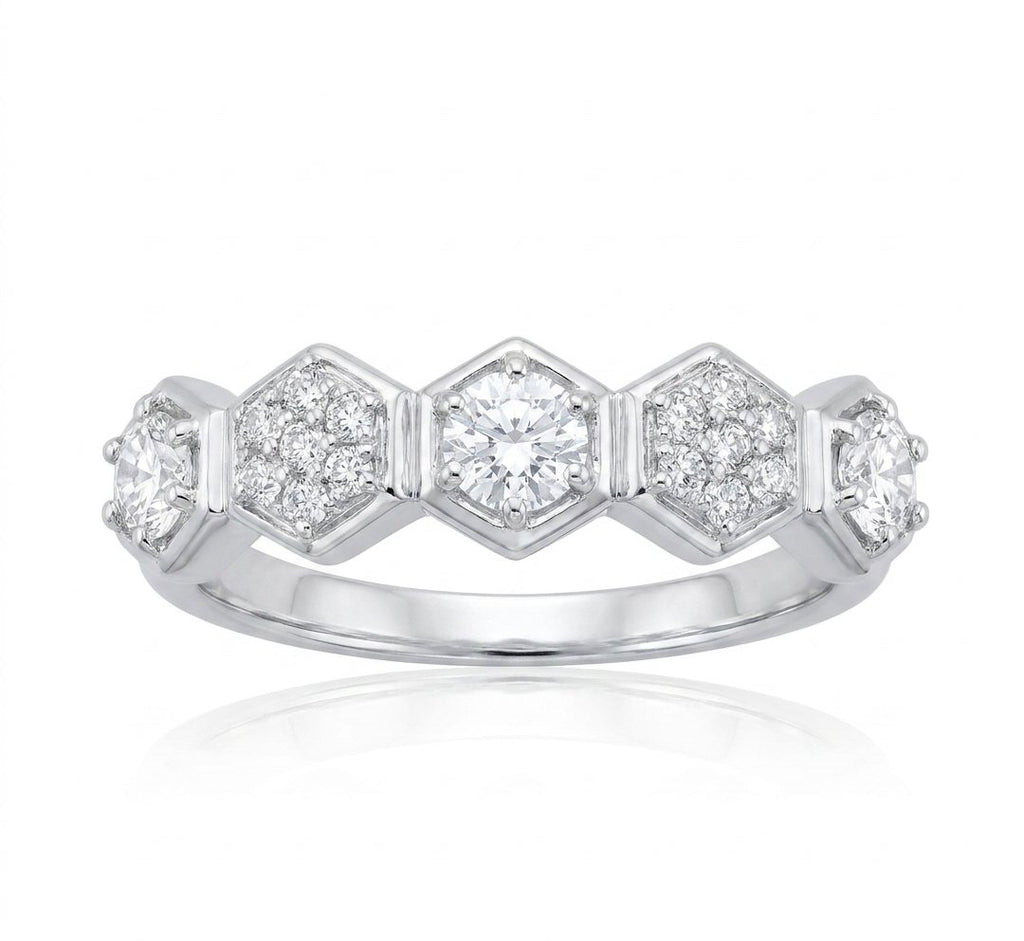 Diamond Ring in 14K White Gold - Front View by Kelly Christie