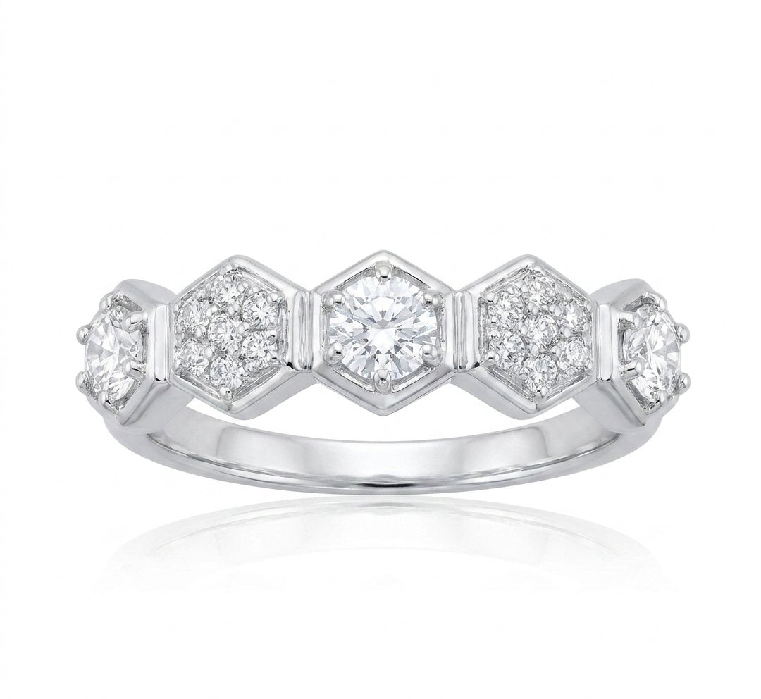 Diamond Ring in 14K White Gold - Front View by Kelly Christie