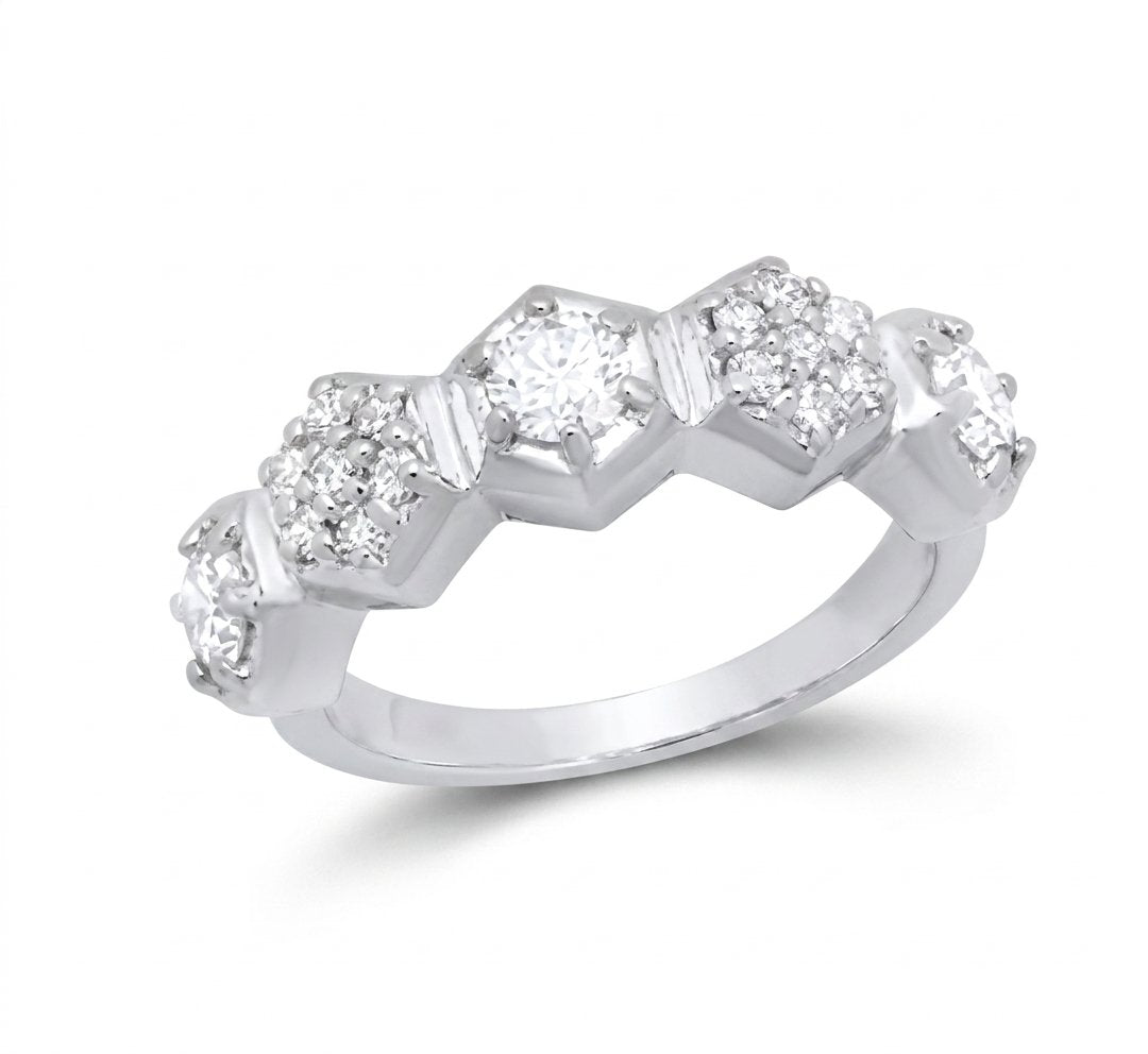 Diamond Ring in 14K White Gold - Three-Quarter View by Kelly Christie