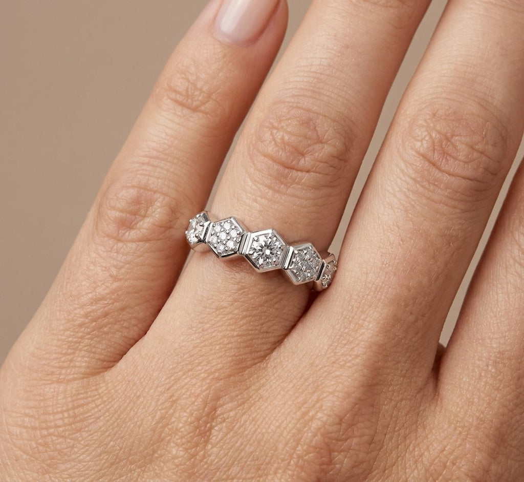 Diamond Ring in 14K White Gold - Studio Model View by Kelly Christie