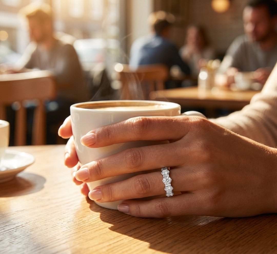 Diamond Ring in 14K White Gold - Lifestyle Model View by Kelly Christie