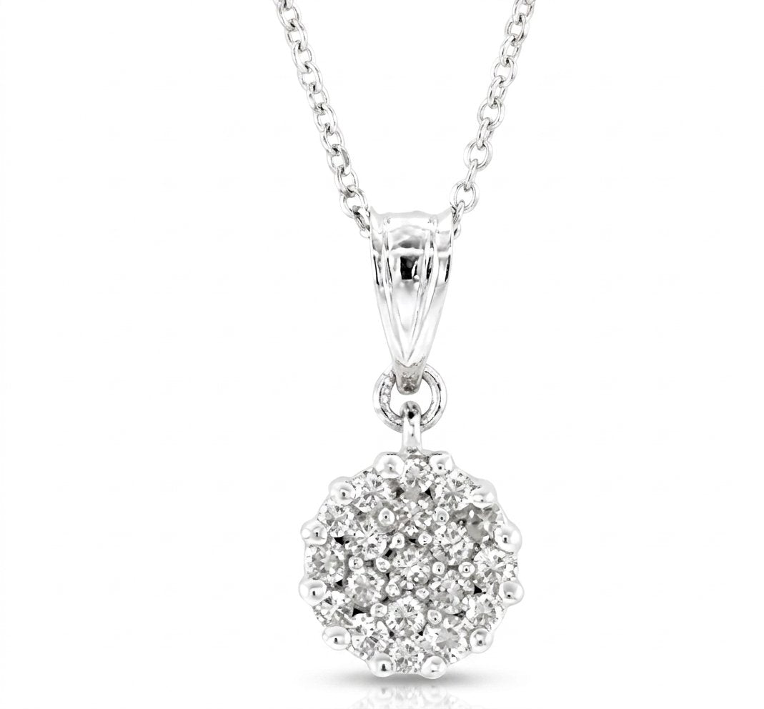 Diamond Pendant in 14K White Gold - Front View by Kelly Christie
