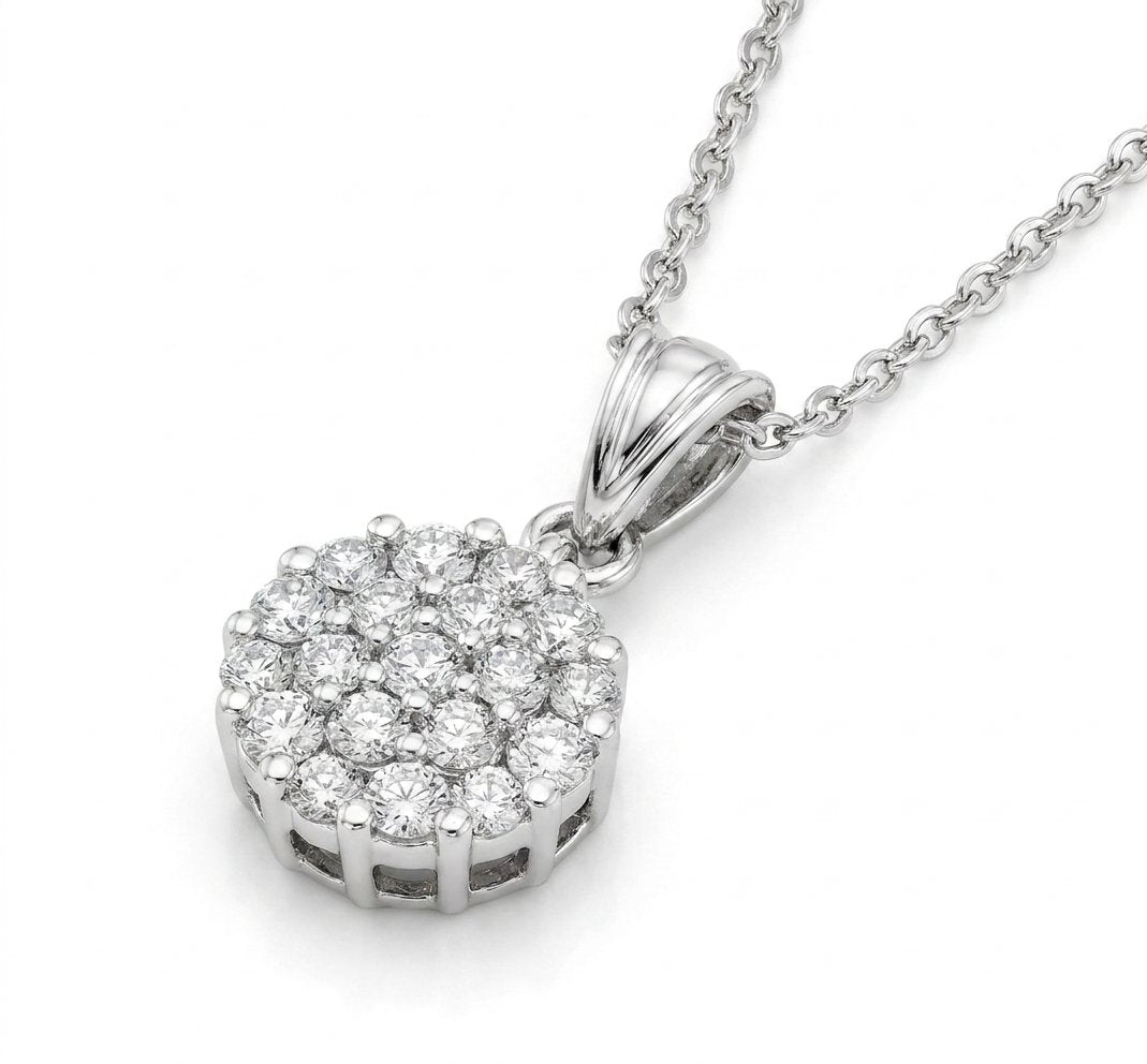 Diamond Pendant in 14K White Gold - Three-Quarter View by Kelly Christie