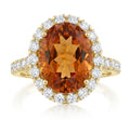 Citrine and Diamond Ring in 14K Yellow Gold - Front View by Kelly Christie