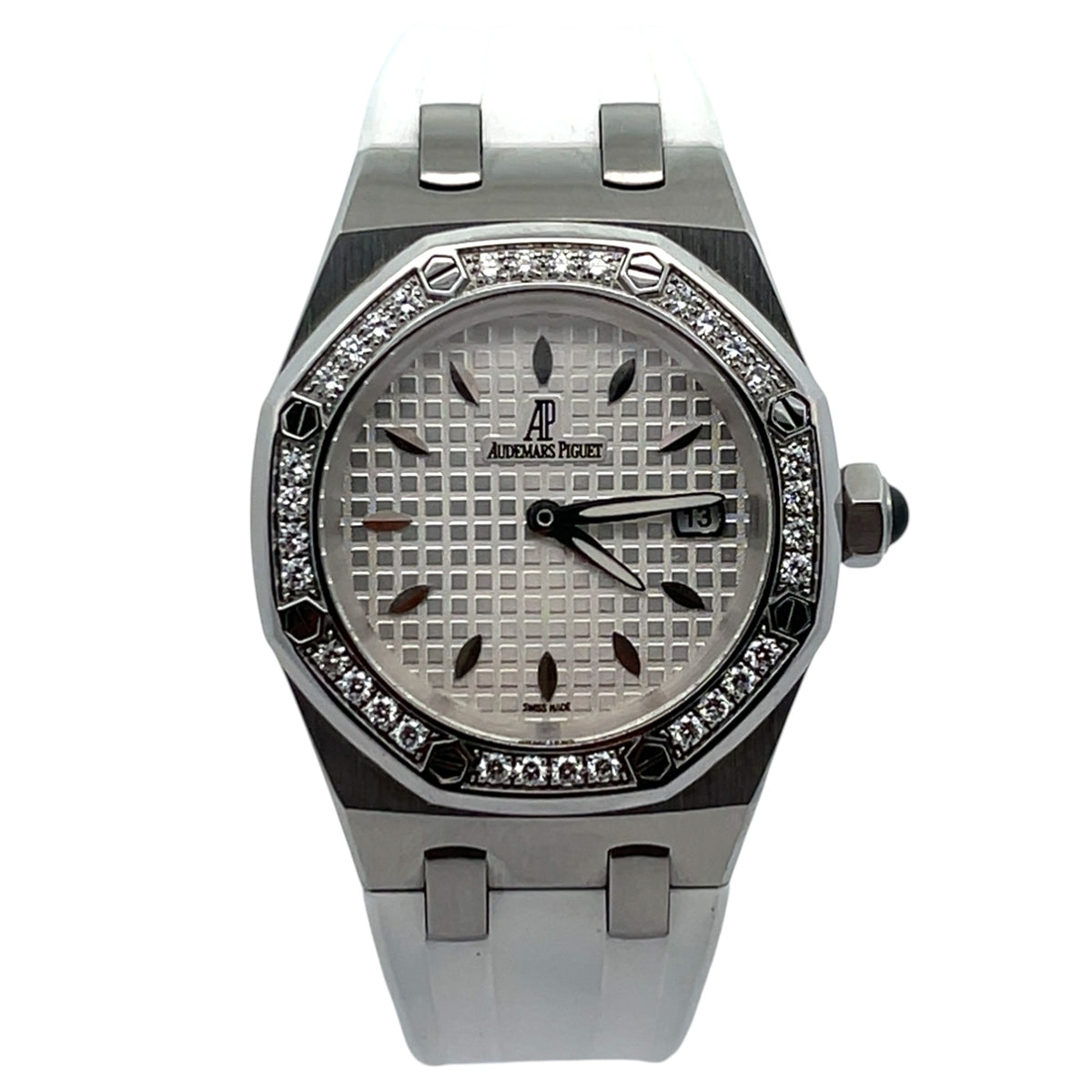 Audemars Piguet Royal Oak Lady Alinghi 67611.ZZ Diamond Bezel Silver Dial - Front View by Audemars Piguet
