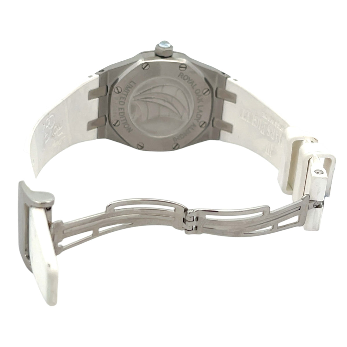 Audemars Piguet Royal Oak Lady Alinghi 67611.ZZ Diamond Bezel Silver Dial - Angle View by Audemars Piguet