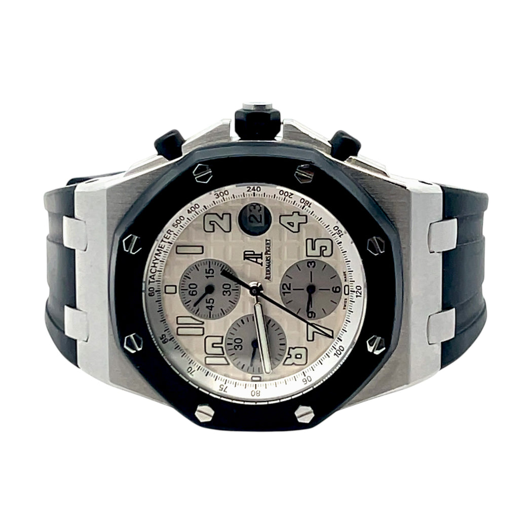 Audemars Piguet Royal Oak Offshore Chronograph 25940SK.OO Cream Dial - Angle View by Audemars Piguet