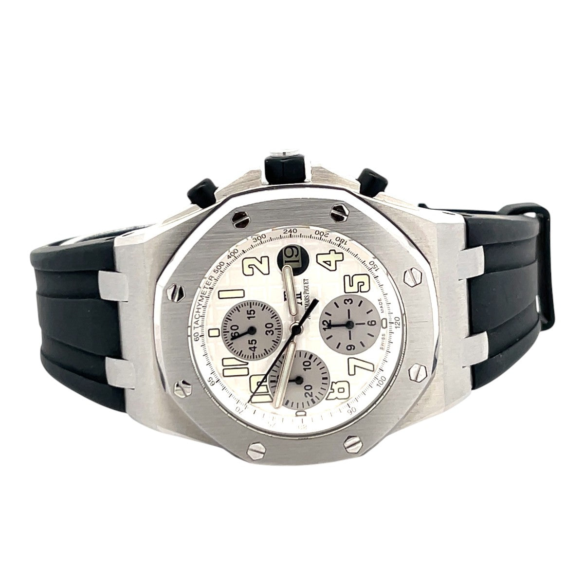 Audemars Piguet Royal Oak Offshore Chronograph 26020ST Steel White Dial - Side View by Audemars Piguet