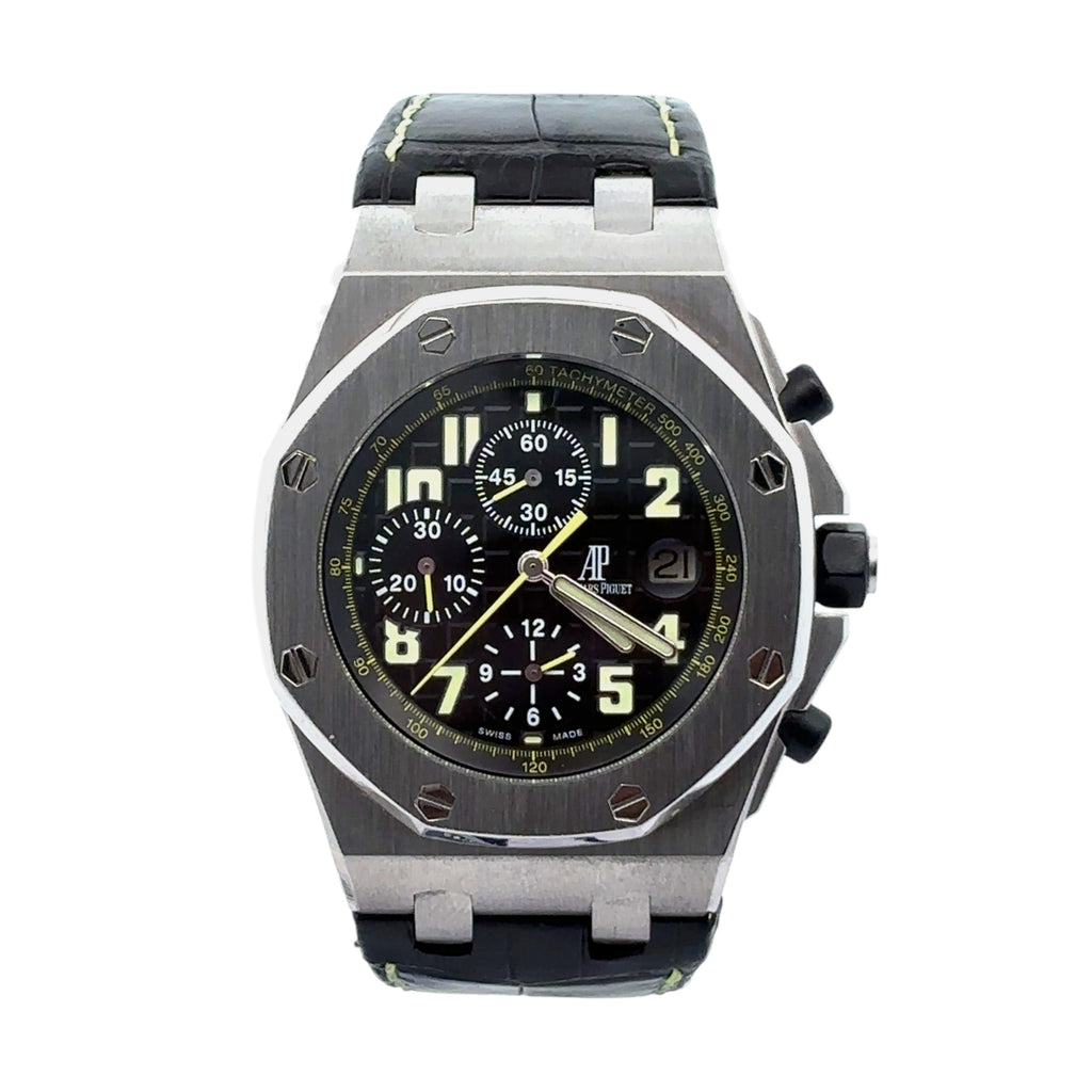 Audemars Piguet Royal Oak Offshore 26170ST Steel Black & Green Dial - Front View by Audemars Piguet