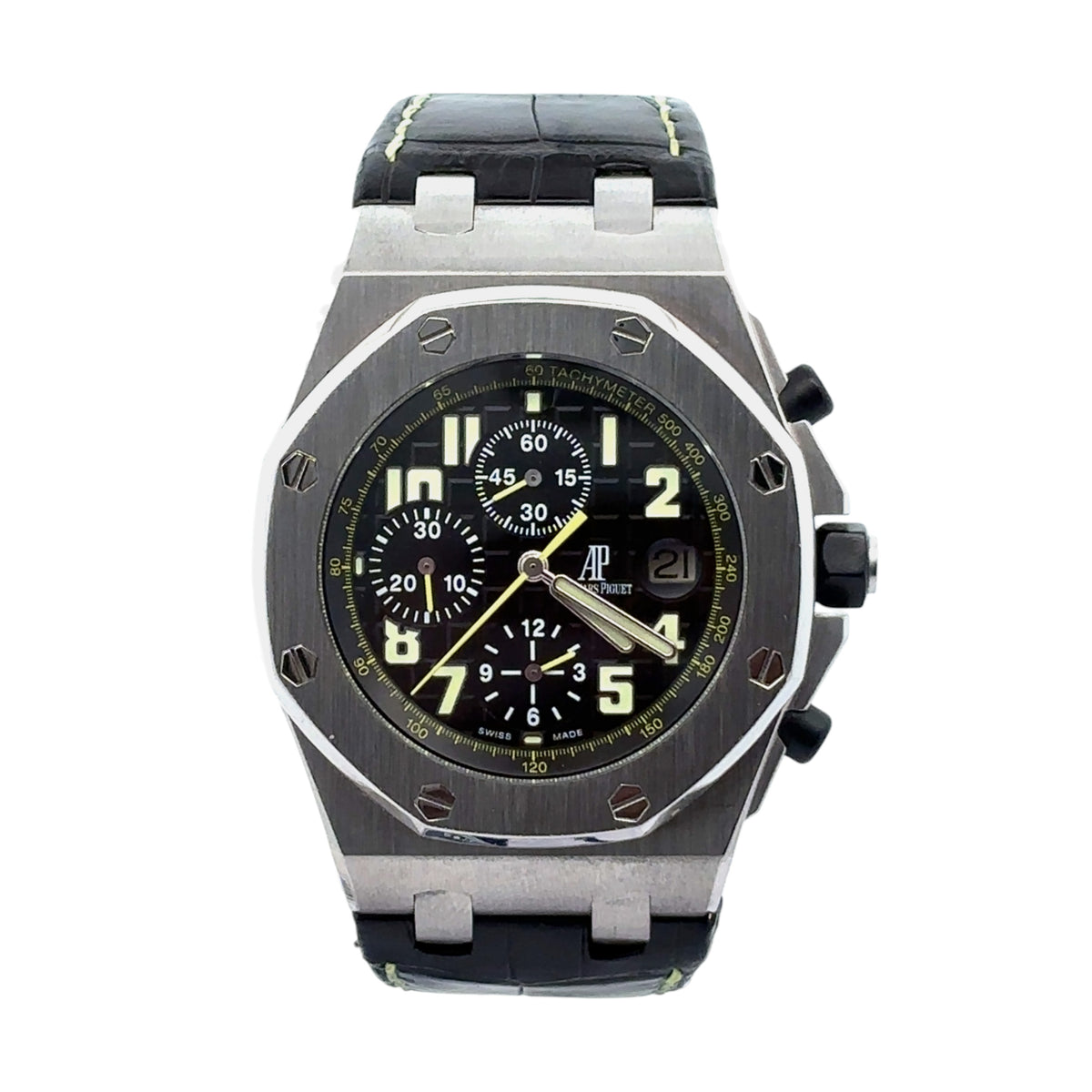 Audemars Piguet Royal Oak Offshore 26170ST Steel Black & Green Dial - Front View by Audemars Piguet