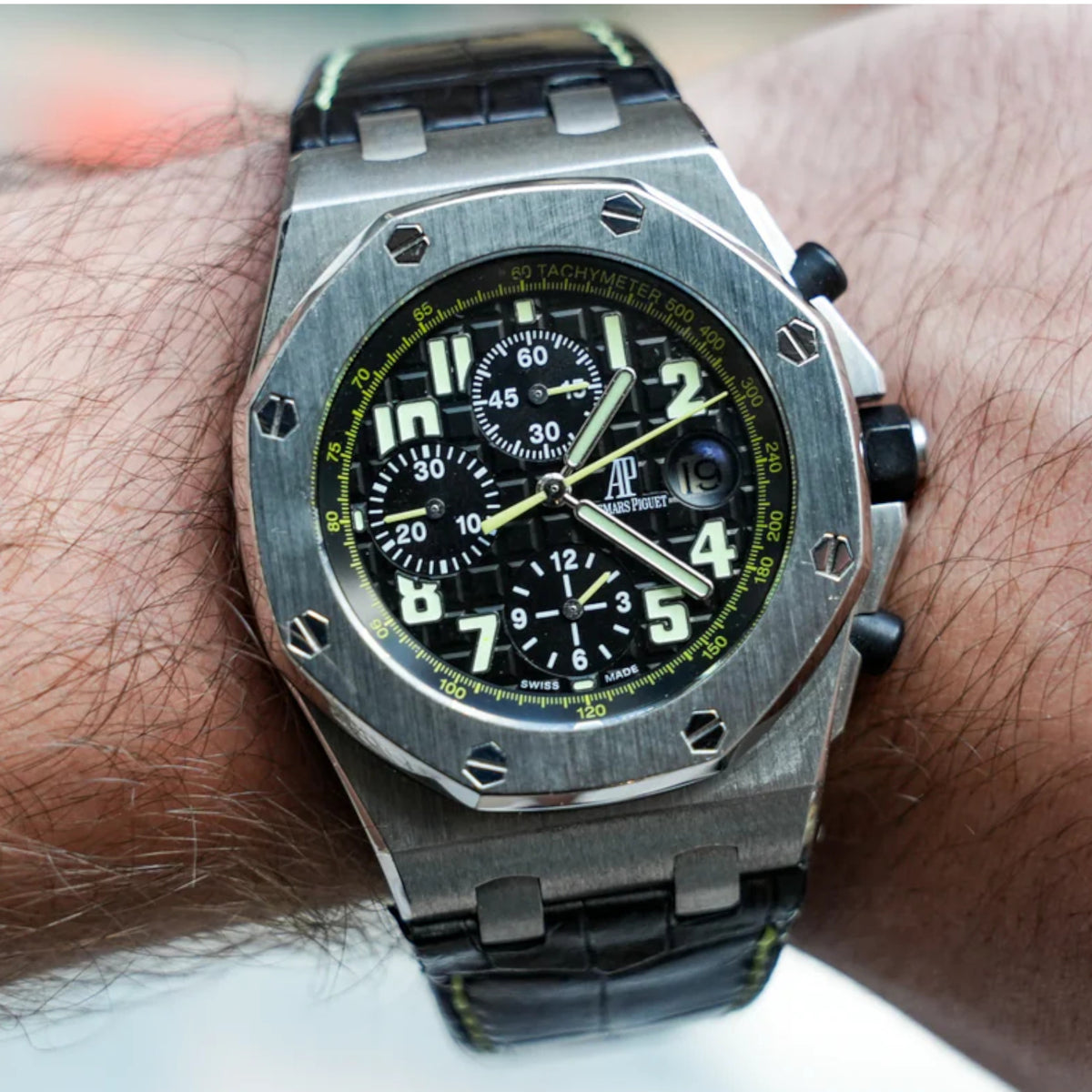 Audemars Piguet Royal Oak Offshore 26170ST Steel Black & Green Dial - Case Back View by Audemars Piguet