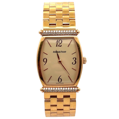 Audemars Piguet Carnegie 14944BA Yellow Gold Diamond Champagne Dial - Front View by Audemars Piguet