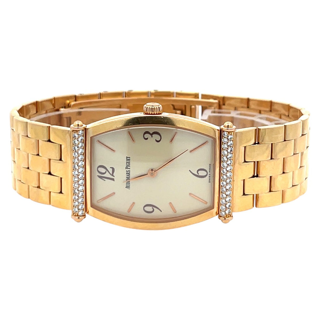 Audemars Piguet Carnegie 14944BA Yellow Gold Diamond Champagne Dial - Side View by Audemars Piguet