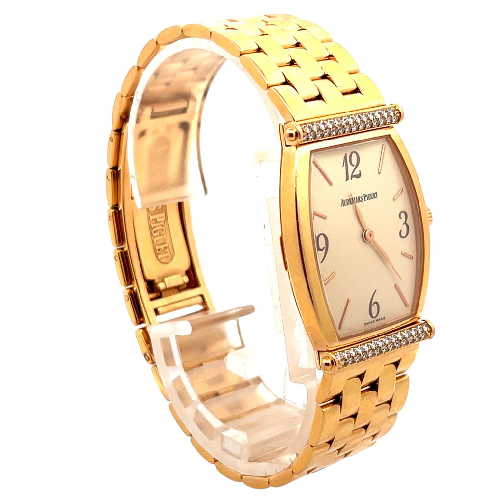 Audemars Piguet Carnegie 14944BA Yellow Gold Diamond Champagne Dial - Case Back View by Audemars Piguet