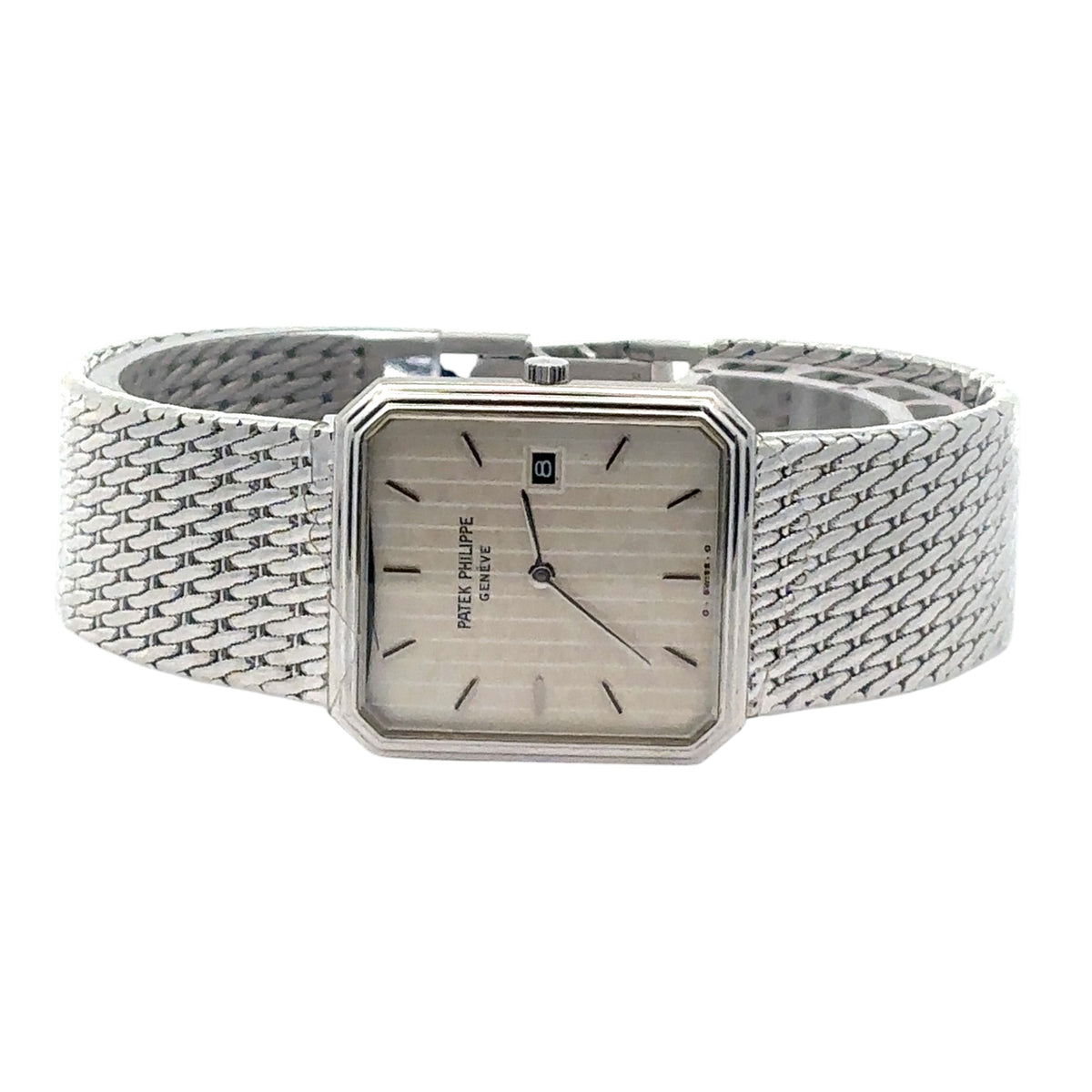 Patek Philippe Golden Ellipse 3773 18K White Gold White Dial - Side View by Patek Philippe