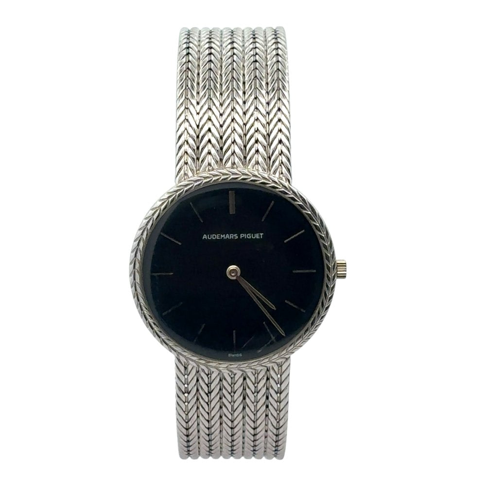 Audemars Piguet Cobra 18K White Gold Black Dial - Front View by Audemars Piguet