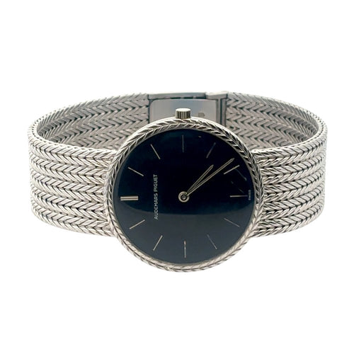 Audemars Piguet Cobra 18K White Gold Black Dial - Angle View by Audemars Piguet