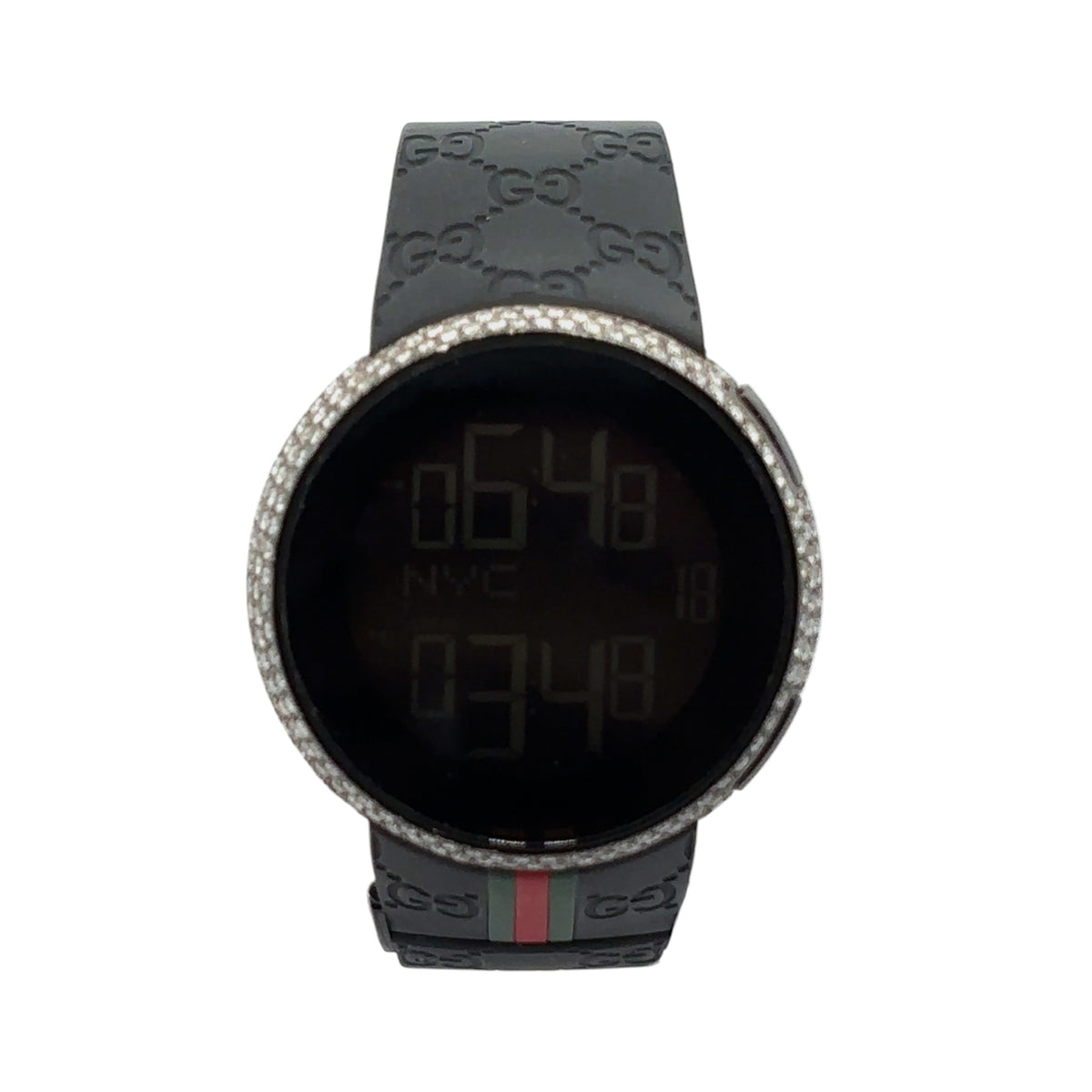 Gucci I-Gucci 114207 Diamond Bezel Black Dial - Front View by Gucci