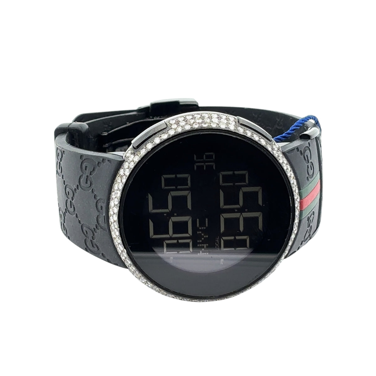 Gucci I-Gucci 114207 Diamond Bezel Black Dial - Side View by Gucci