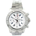 Breitling Super Avenger A13370 Diamond Bezel White Index Dial - Front View by Breitling
