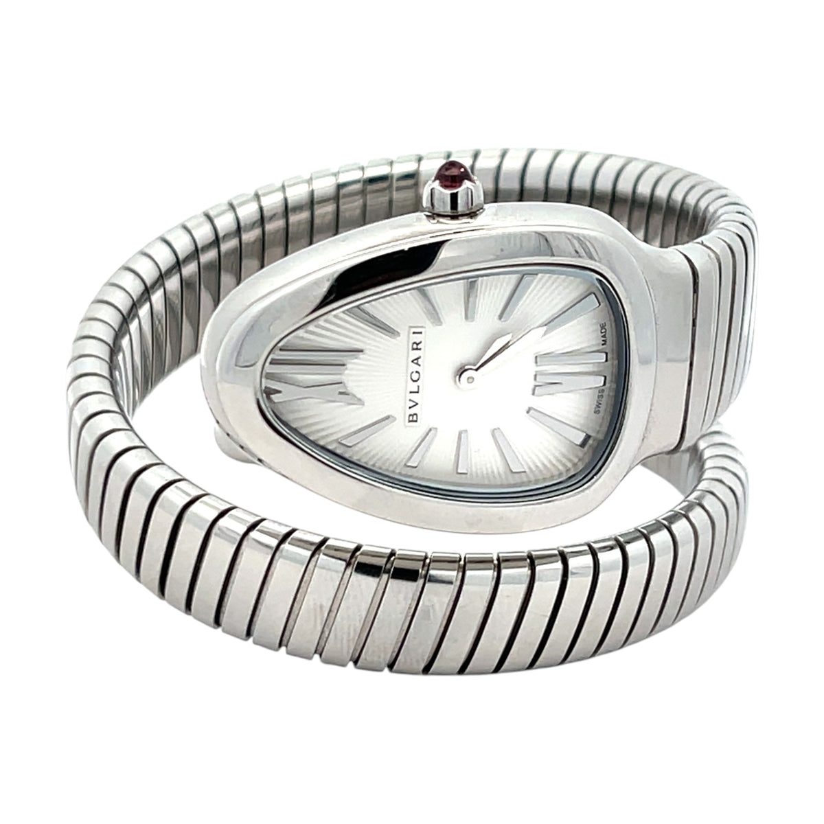 Bulgari Serpenti 101828 Steel White Dial - Front View by Bulgari