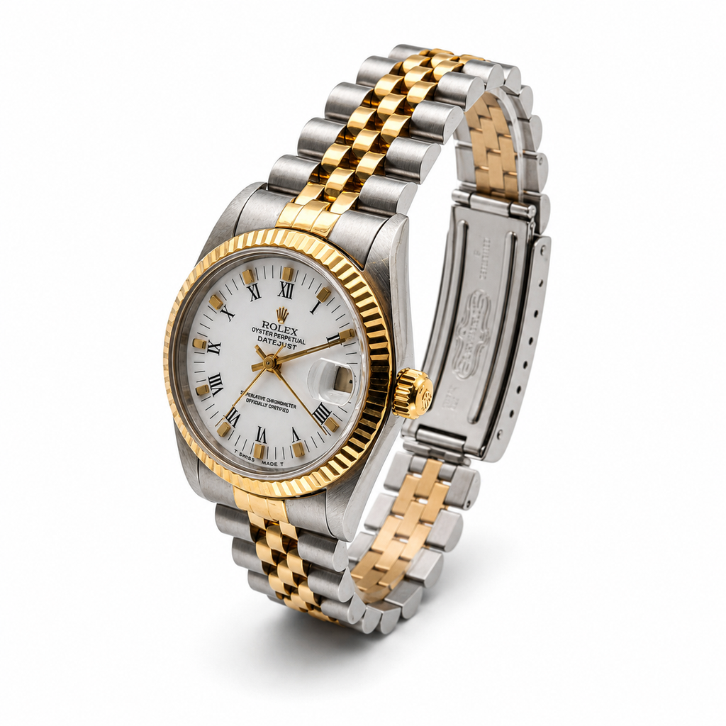 Rolex Datejust 31 68273 White Roman Dial Jubilee - Clasp / Buckle View by Rolex