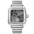 Cartier Santos Dual Time WSSA0076 Stainless Steel Grey Dial - Front View by Cartier