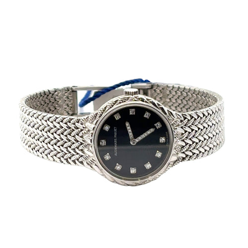 Audemars Piguet Cobra 18k White Gold 22mm Black Diamond Dial - Angle View by Audemars Piguet