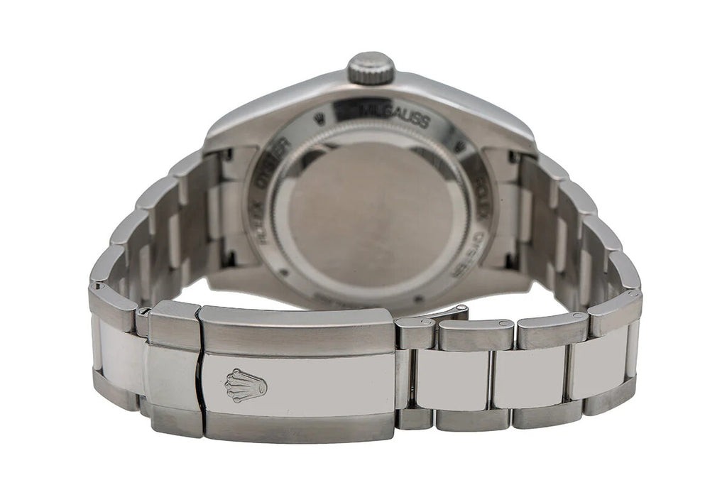 Rolex Milgauss 116400 Stainless Steel White Dial - Side View by Rolex