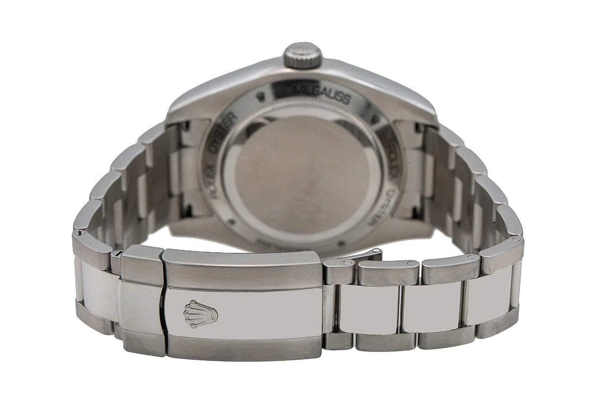 Rolex Milgauss 116400 Stainless Steel White Dial - Side View by Rolex