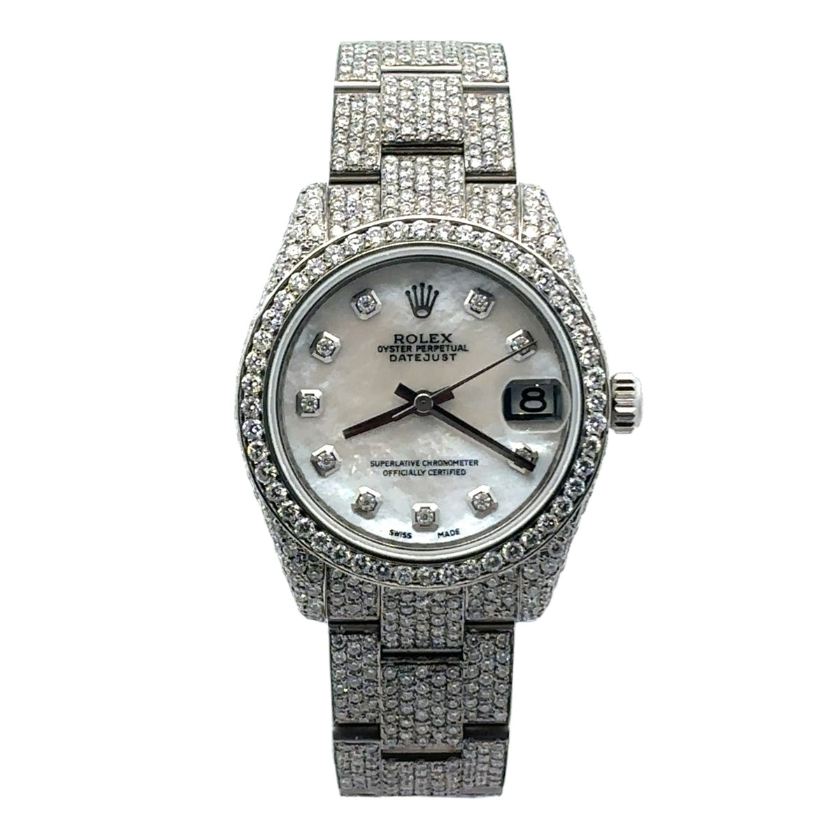 Rolex Datejust 31 178240 MOP Diamond Dial Diamond Bezel - Front View by Rolex