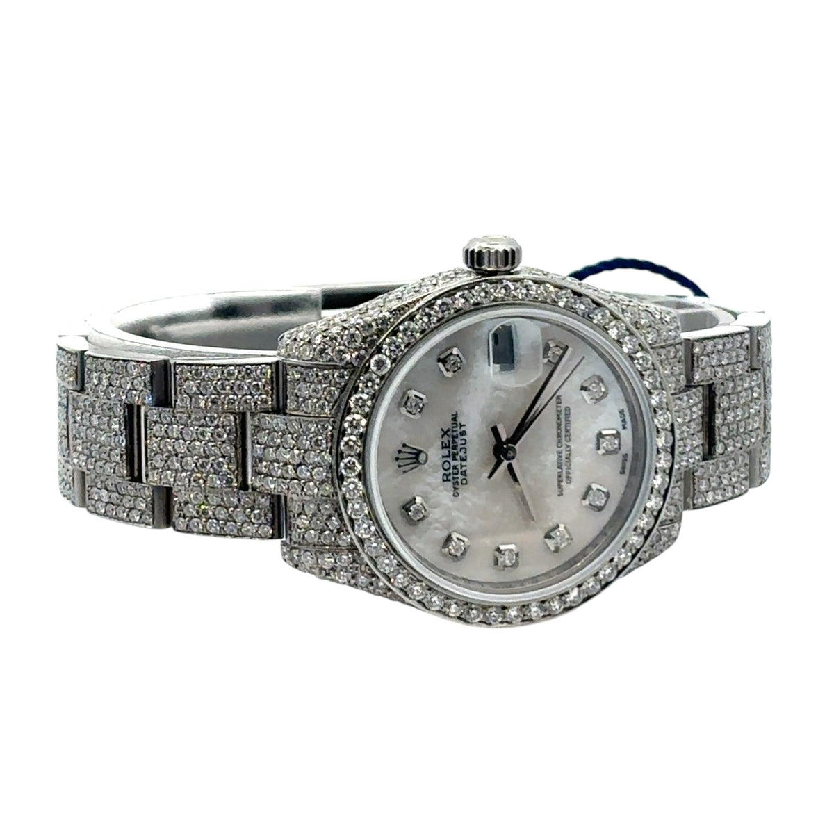 Rolex Datejust 31 178240 MOP Diamond Dial Diamond Bezel - Angle View by Rolex