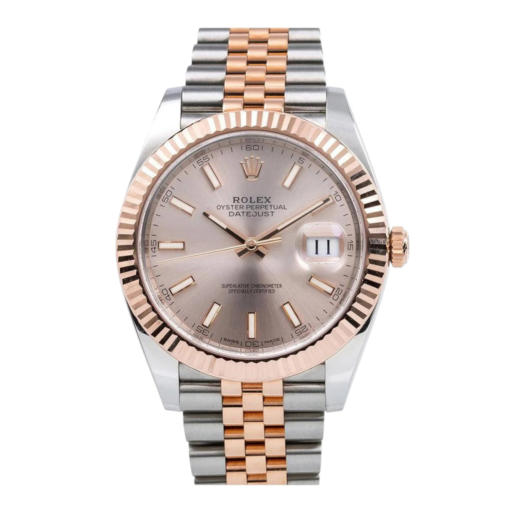 Rolex Datejust 41 126331 Two-Tone Rose Gold Sundust Dial - Front View by Rolex