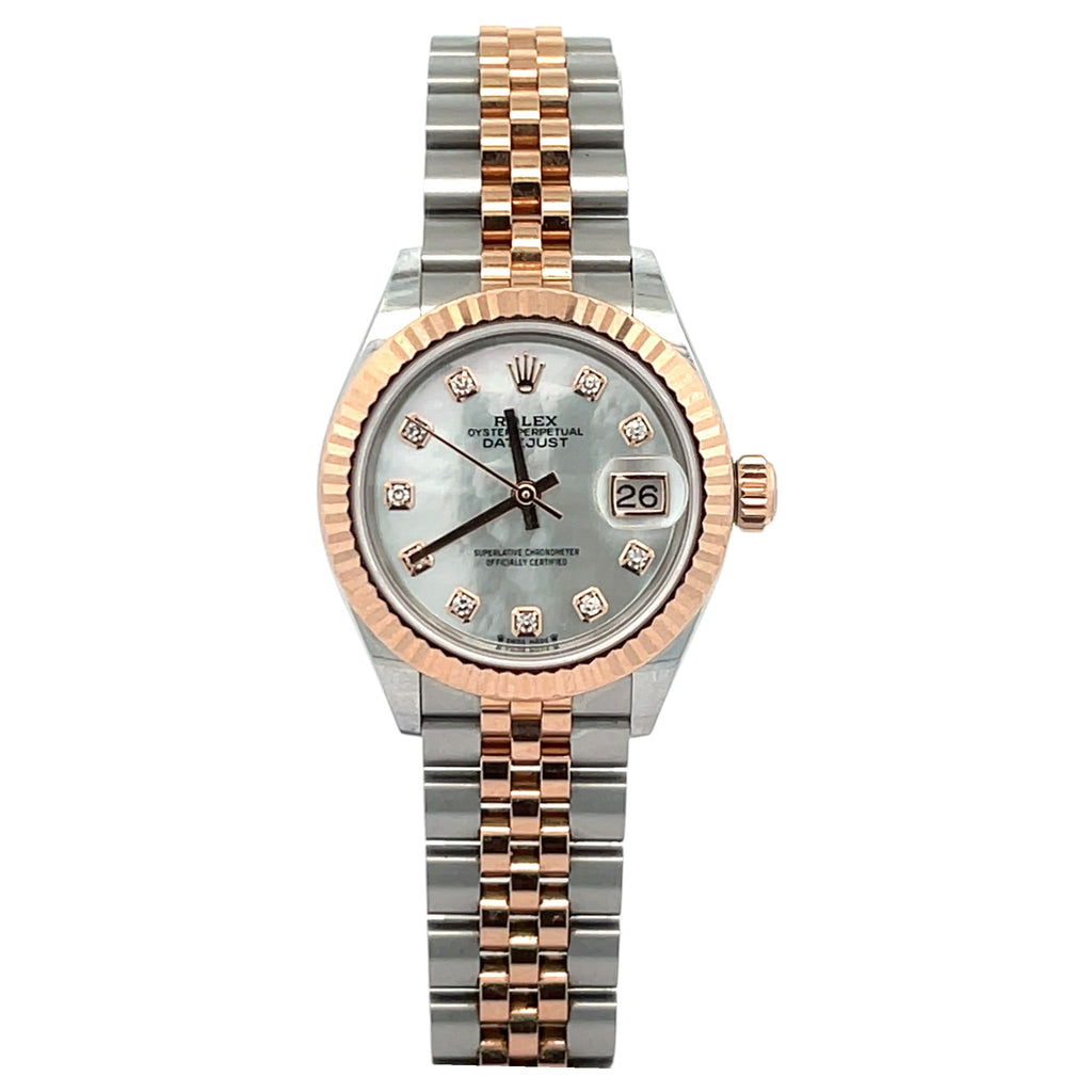 Rolex Datejust 279171 Two-Tone Rose Gold MOP Diamond Dial - Front View by Rolex