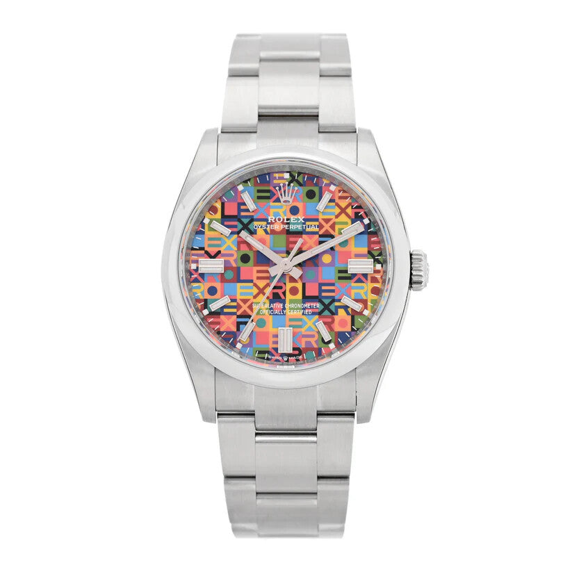 Rolex Oyster Perpetual 126000 Steel Colorful Motif Dial - Front View by Rolex