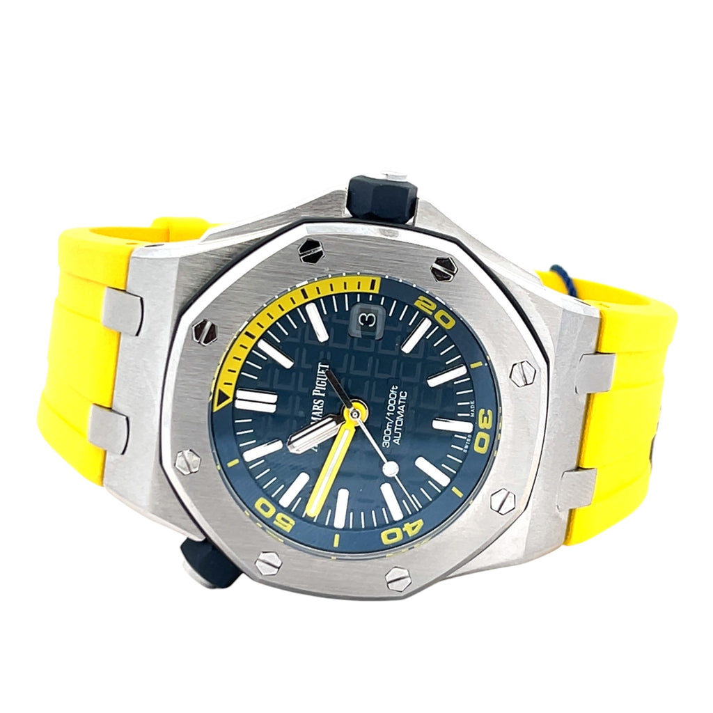 Audemars Piguet Royal Oak Offshore Diver 15720ST Steel Blue Dial - Angle View by Audemars Piguet