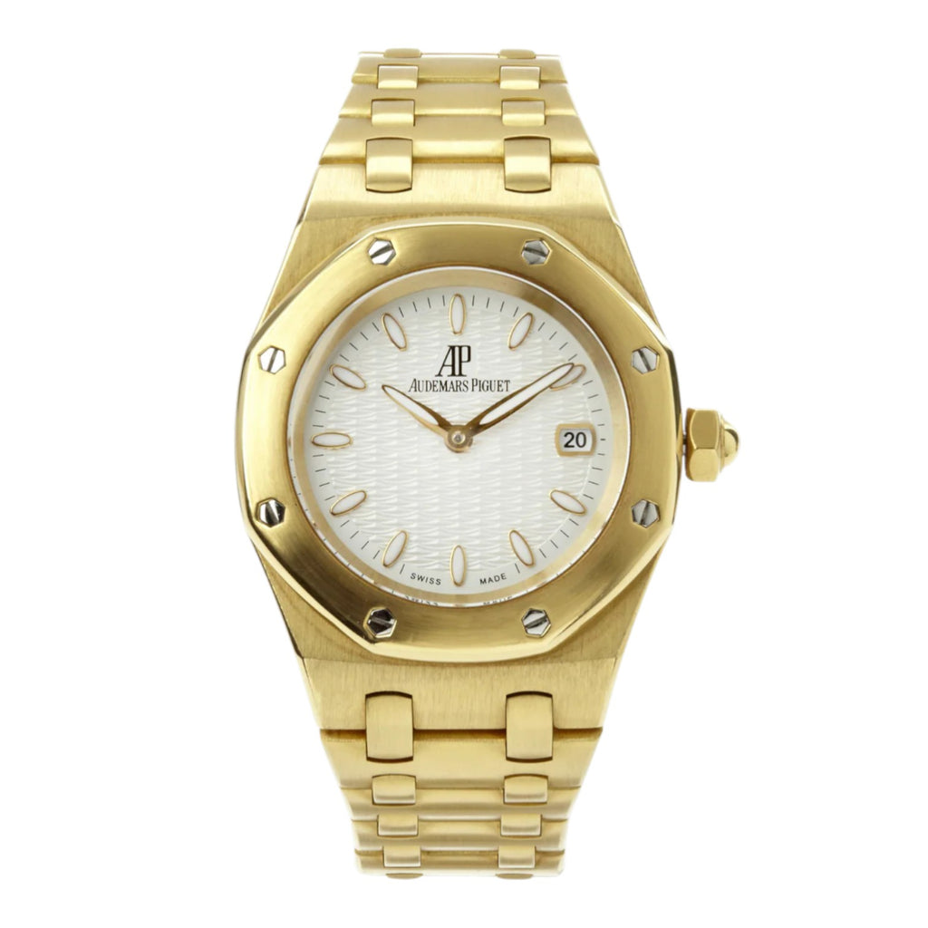 Audemars Piguet Royal Oak Lady 67600BA Yellow Gold Cream Dial - Front View by Audemars Piguet