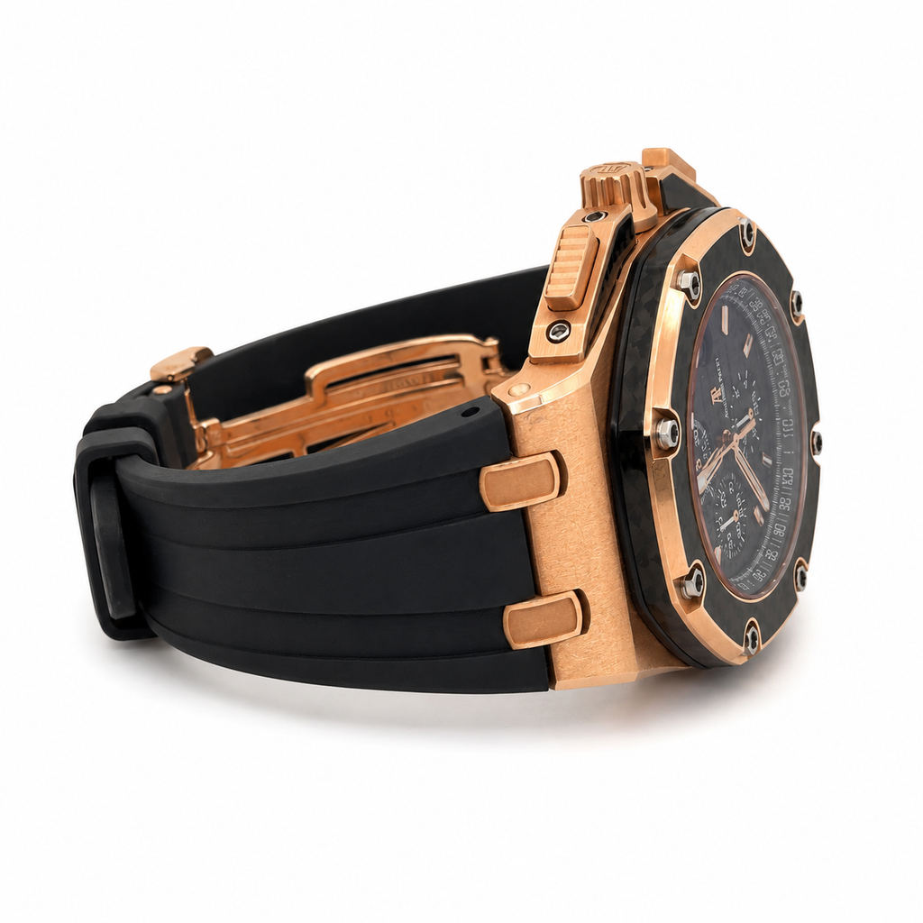 Audemars Piguet Royal Oak Offshore Montoya 26042RO Rose Gold Black Dial - Case Back View by Audemars Piguet