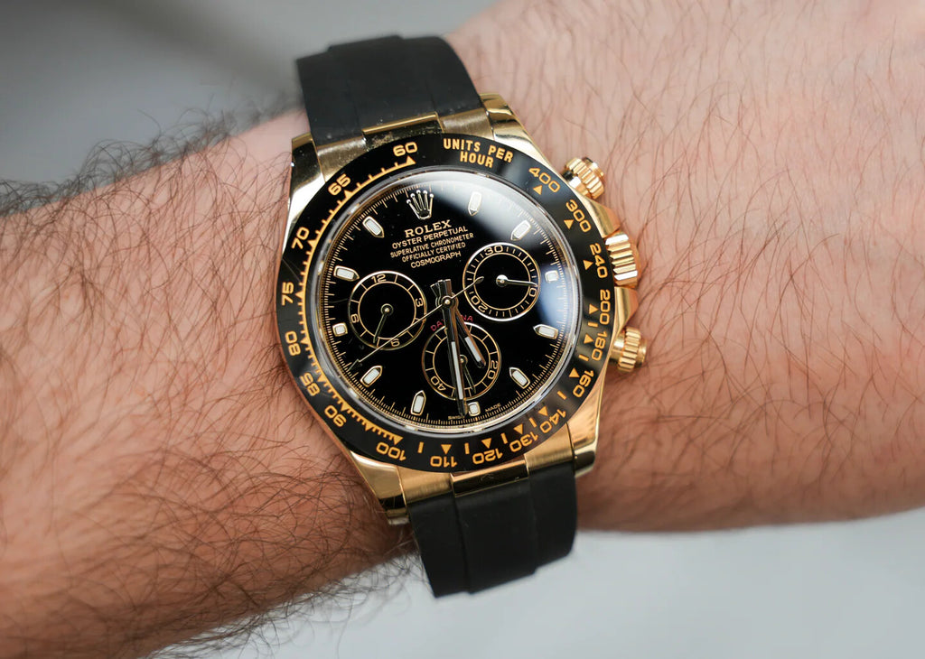 Rolex Daytona 116518LN Yellow Gold Black Dial - Case Back View by Rolex